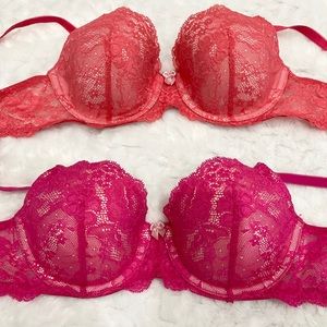 2/$25 Victoria’s Secret angels lace Demi bra 32D
